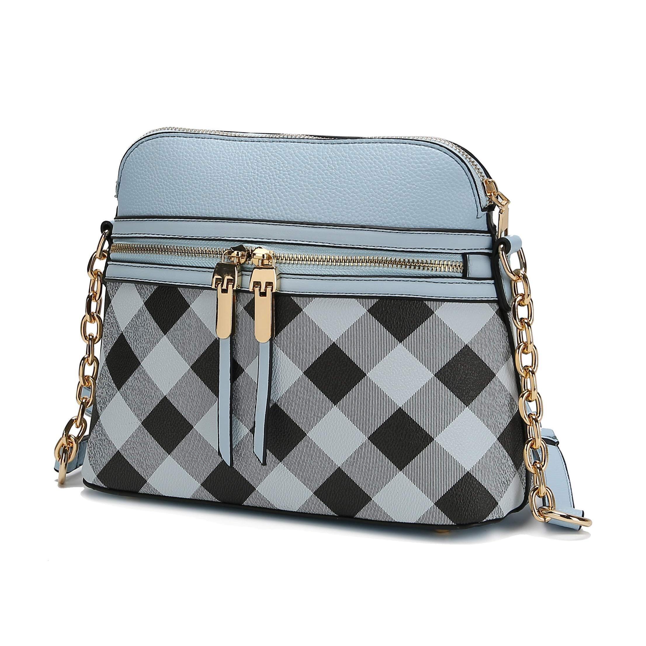 6535 Crossbody Bag , Vegan Leather Multi Pocket Messenger Purse, Shoulder